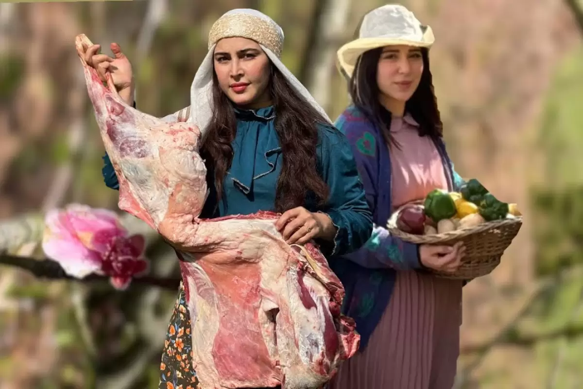 ببینید؛ غذای روستایی در گیلان؛ پخت آبگوشت و نان در طبیعت سرسبز آستارا