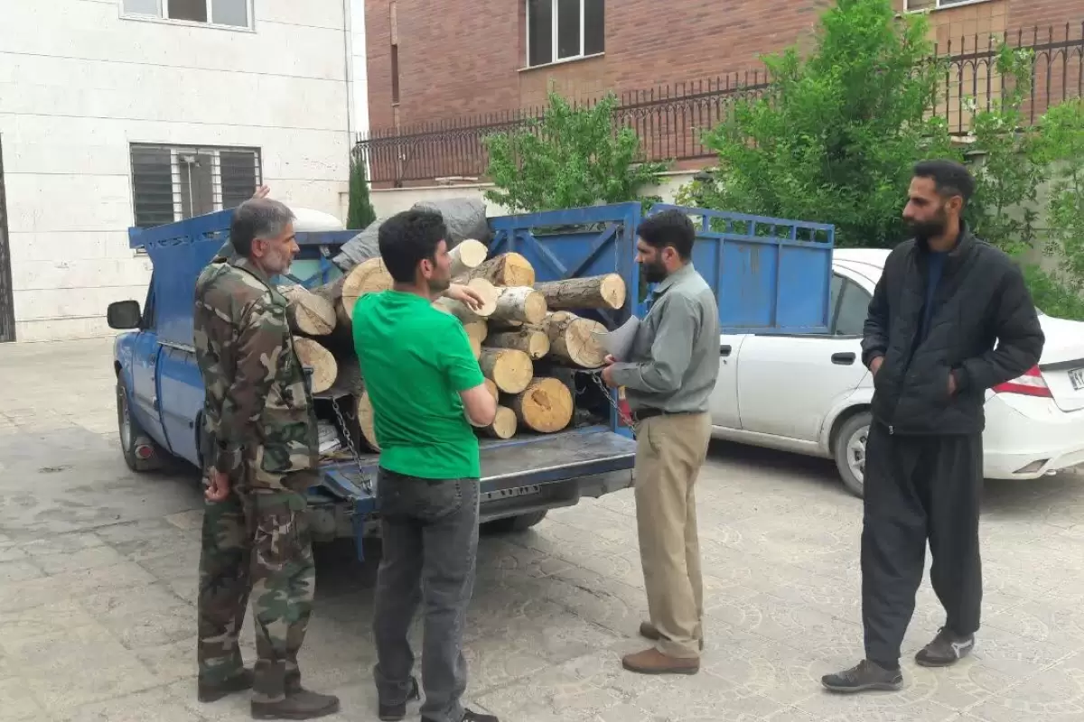 توقیف محموله چوب آلات غیر مجاز در شهرستان نظر آباد