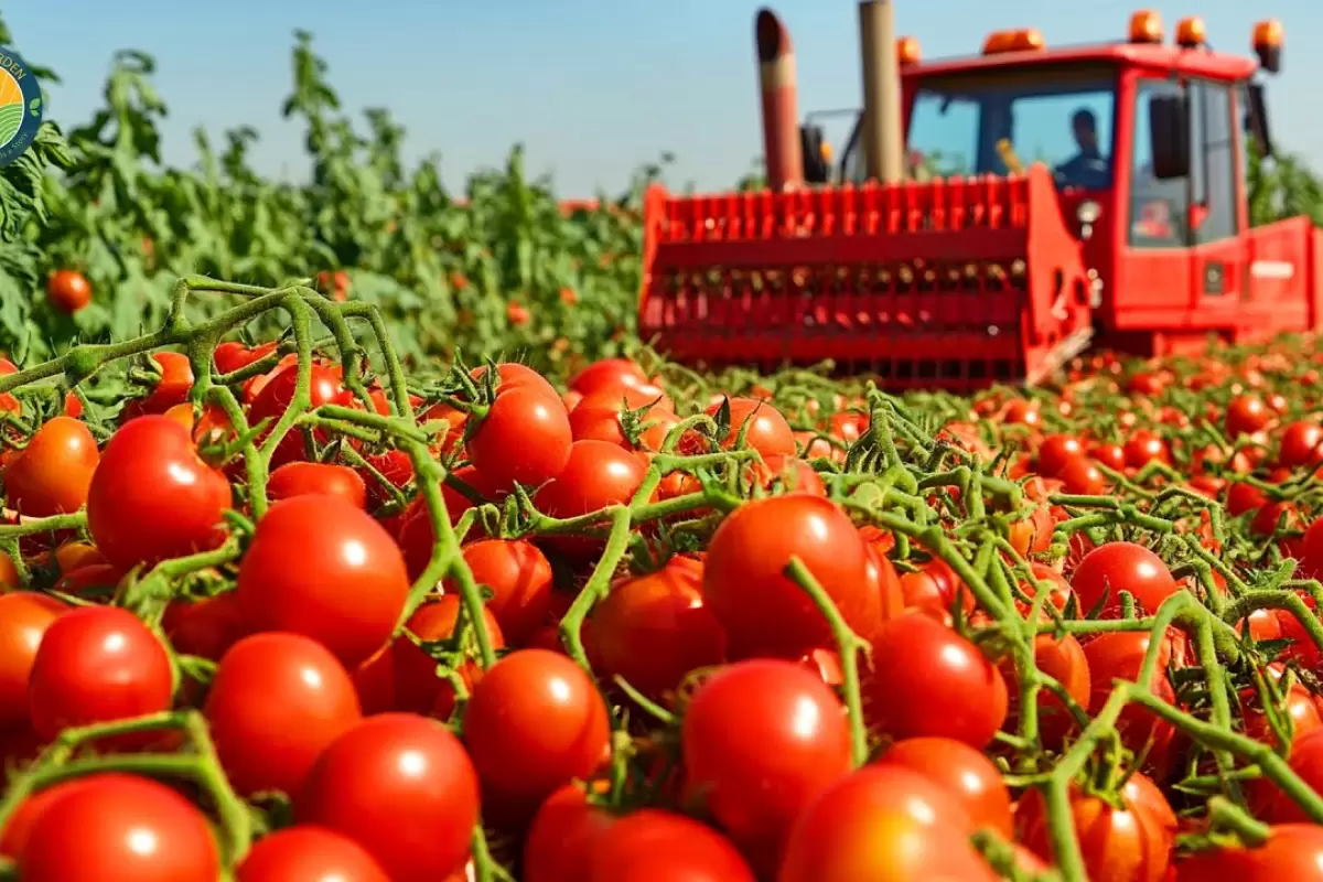 ببینید؛ مراحل کاشت، برداشت و فرآوری گوجه گیلاسی در مزارع پهناور آمریکا