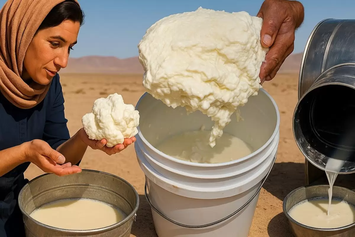 ببینید؛ غذای روستایی در ایران؛ تهیه کره و دوغ سنتی از ماست