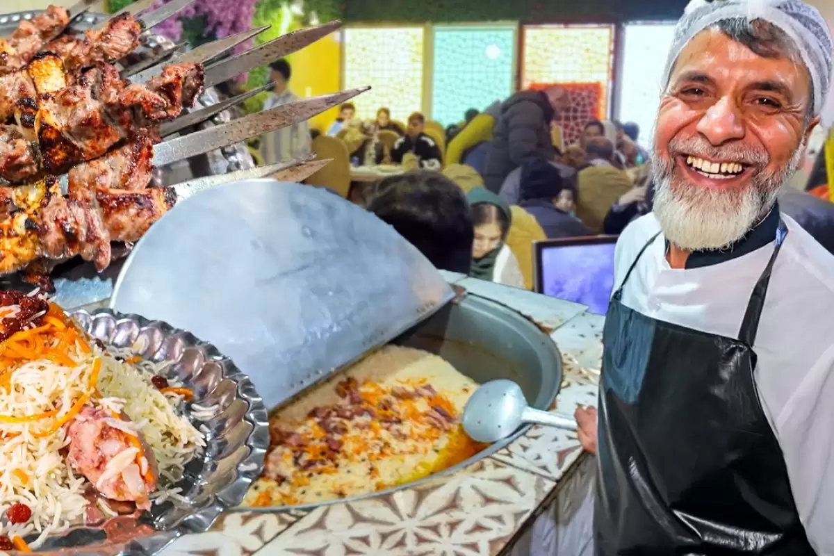 ببینید؛ غذای خیابانی افغانستانی در تهران؛ پخت قابلی پلو، منتو و انواع کباب