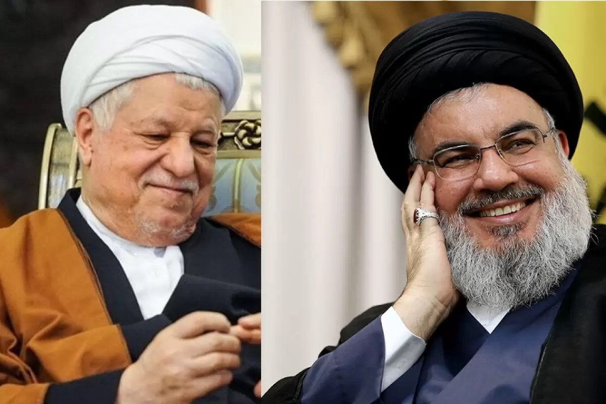 عکس؛ سفر به تاریخ؛ «سید حسن نصرالله» در منزل «هاشمی رفسنجانی»