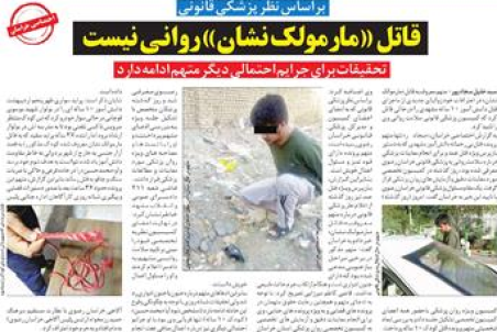 قاتل «مارمولک نشان» روانی نیست