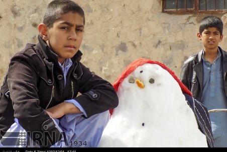 سیستان و بلوچستان| بارش برف در شهرستان تفتان خاش