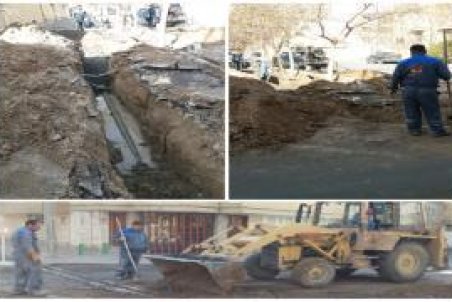 تعمير۱۰ مورد لوله اصلي در تارخ ۵و ۶ اسفند در سطح منطقه ۵