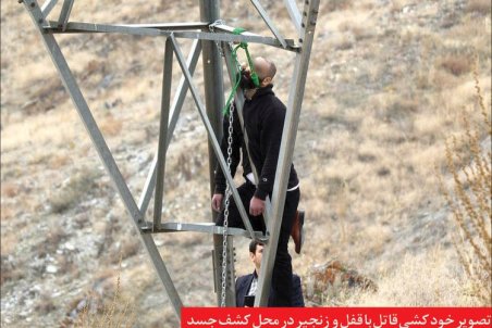 (عکس) ماجرای عجیب خودکشی قاتل فراری روی دکل