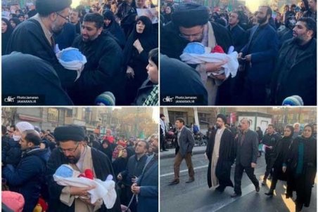 نوه امام در مراسم تشییع سردار سلیمانی