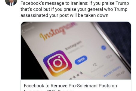 اگر از سردار سلیمانی حمایت کنید، پست‌هایتان حذف می‌شود!