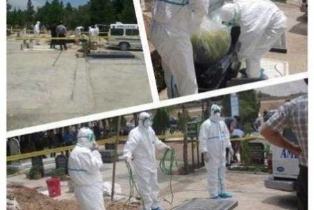 تصاویری از تدفین مبتلایان به کرونا در ایران