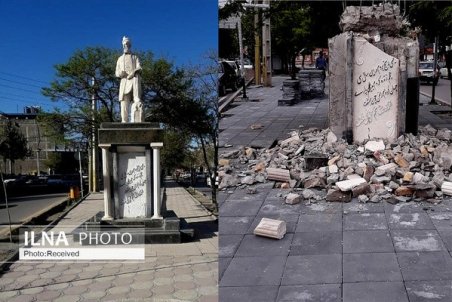 مردم نگران نباشند هیج اتفاقی برای مجسمه حکیم فردوسی نیفتاده/ کمتر از ۱۰ روز دیگر تندیس سرجای خودش قرار می‌گیرد