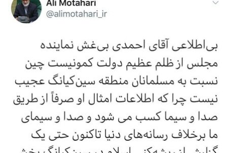 واکنش مطهری به سخنان توهین‌آمیز نماینده شازند