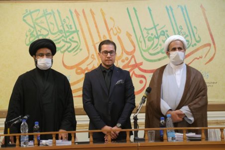 مراسم دفاع محمد صحاف پژوهشگر عراقی در جامعه المصطفی به روایت تصویر