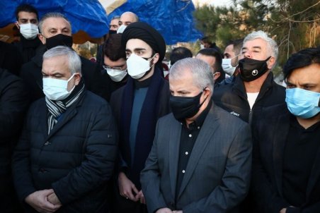 نوه بنیانگذار جمهوری اسلامی در مراسم مرحوم انصاریان (عکس)