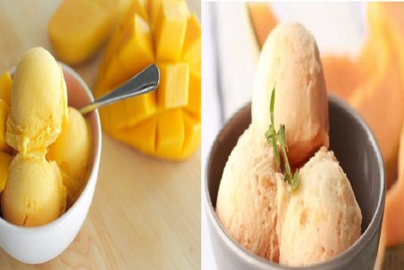 طرز تهیه بستنی خانگی با انبه و طالبی بدون ثعلب