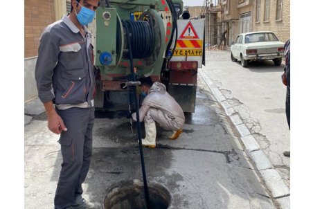 شست و شوی 6 هزار متر شبکه جمع آوری فاضلاب منطقه لنجان