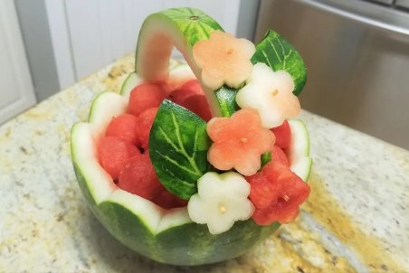 نحوه تزیین هندوانه به شکل سبد + فیلم