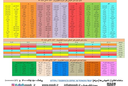 برنامه قطعی برق اصفهان دوشنبه 4 مرداد ۱۴۰۰