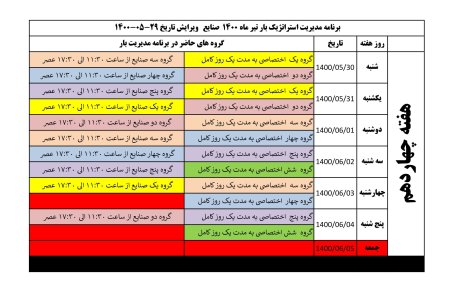 برنامه قطعی برق مرکزی شنبه 30 مرداد 1400