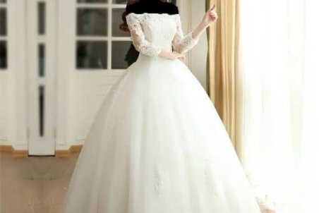 مدل لباس عروس یقه قایقی