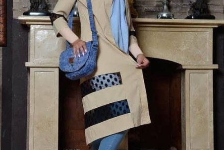 ست مانتو کرم رنگ با انواع شال و شلوار