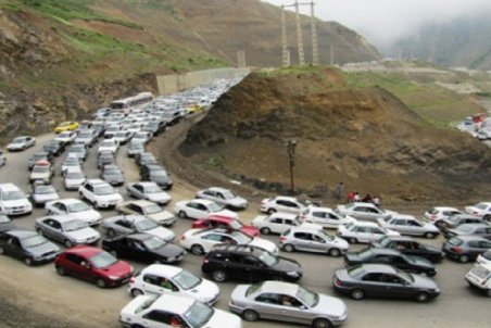 ترافیک سنگین در محور کرج - چالوس