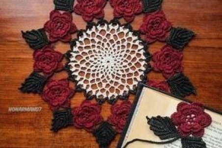 شیکترین مدل رومیزی قلاب بافی