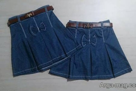 آموزش تصویری دوخت دامن با شلوار جین