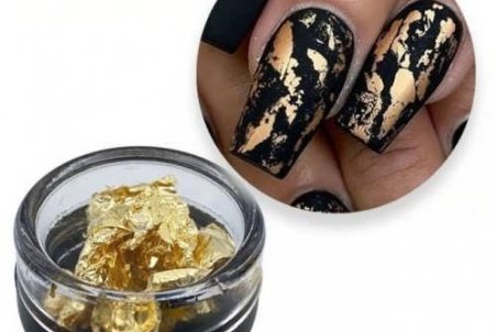 نحوه طراحی ناخن با ورق طلا