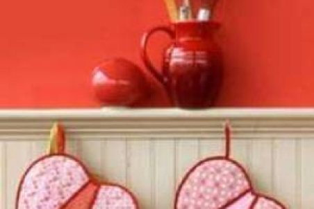 آموزش تصویری دوخت دستگیره آشپزخانه به شکل قلب