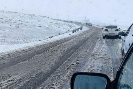 بارش برف در محور کرج - چالوس رانندگان را غافلگیر کرد