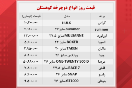 دوچرخه کوهستان چند؟