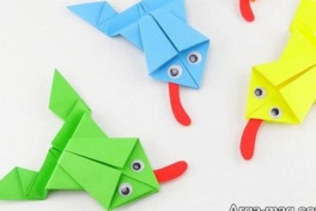 آموزش مرحله به مرحله ساخت قورباغه کاغذی