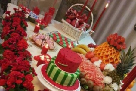 تزیین سفره شب یلدا عروس