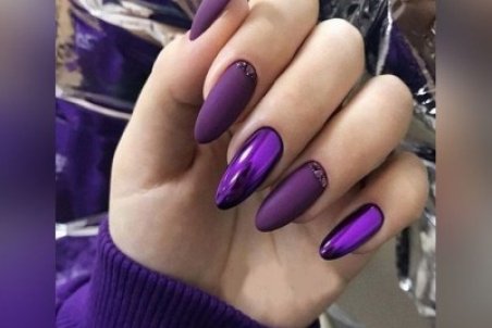 جدیدترین مدل طراحی ناخن رنگ سال 1401 - طراحی ناخن آبی بنفش