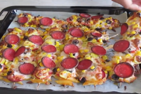 طرز تهیه پیتزا ماکارونی + فیلم